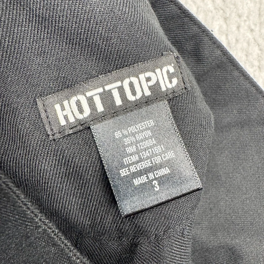 Hot Topic Black Pleated Skirt Goth Emo w/ Buttons Side Zip Women's Size 3XL